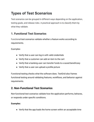Test Scenario_ Definition, Types, Example, and Template | PDF