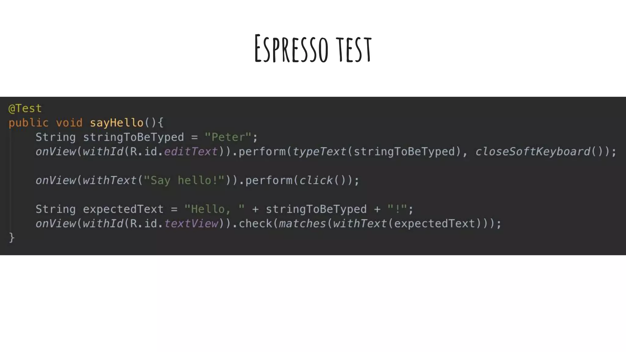 Espressotest
 