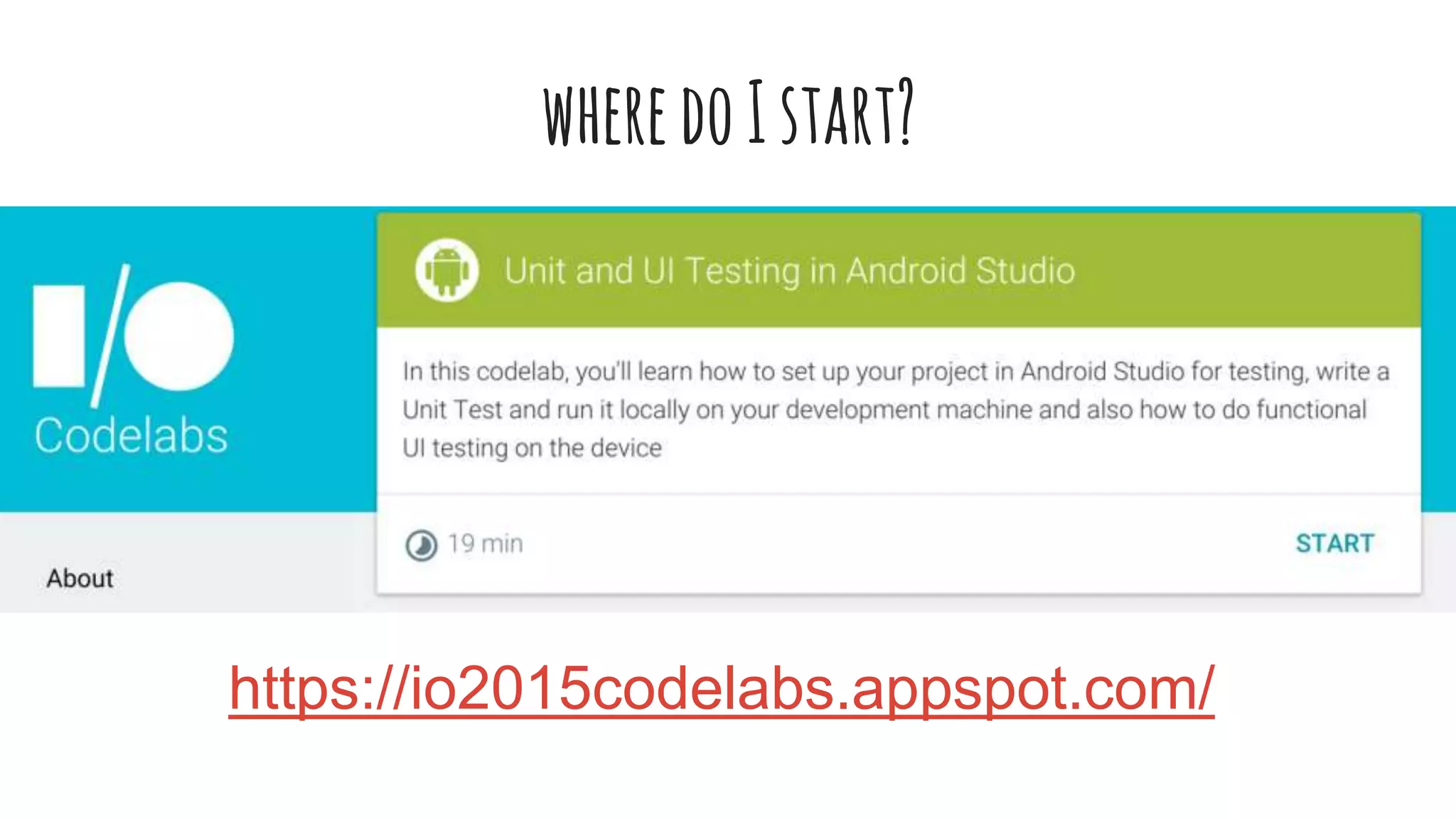 wheredoIstart?
https://io2015codelabs.appspot.com/
 