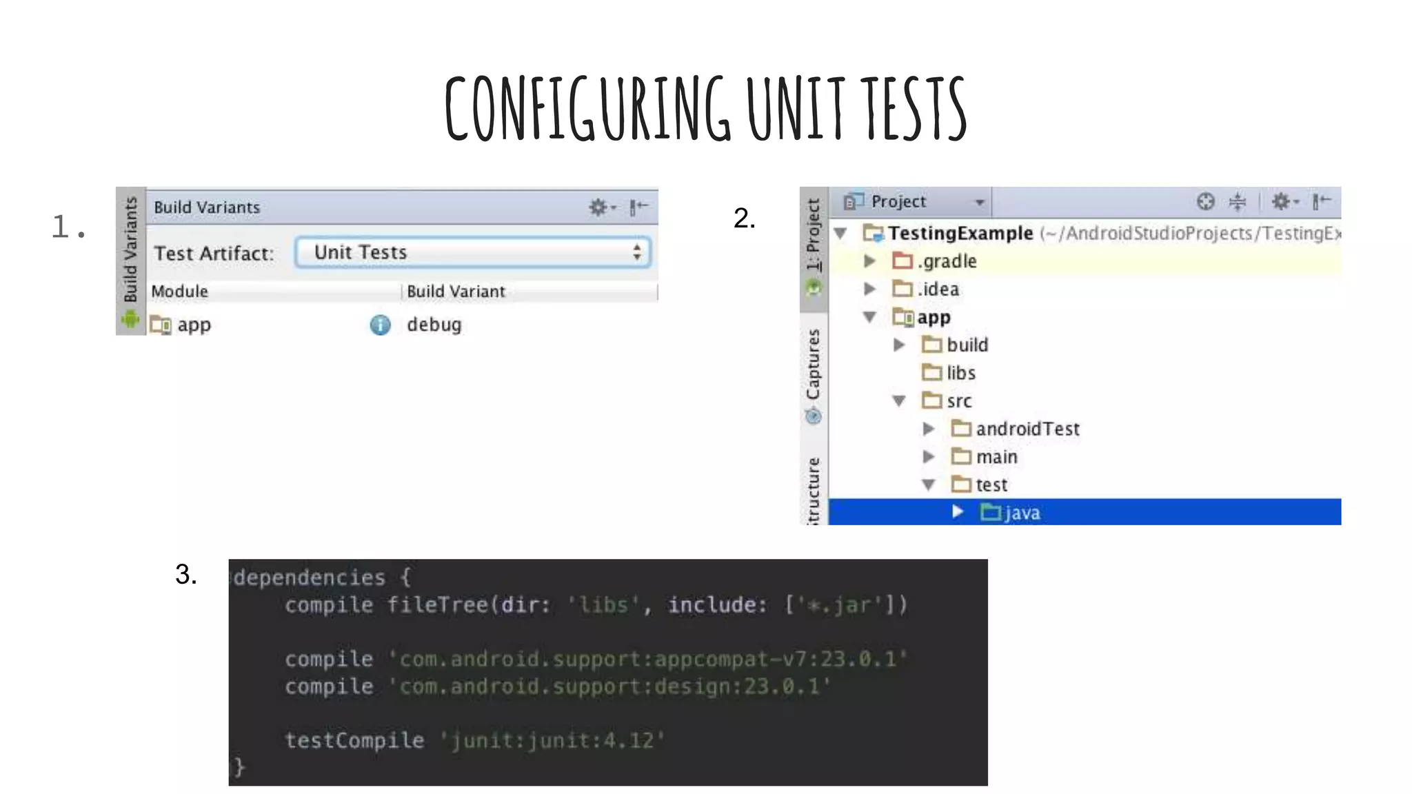 CONFIGURINGUNITTESTS
1. 2.
3.
 