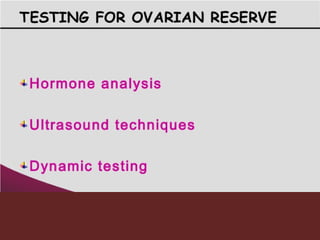 Tests for ovarian reserve | PDF