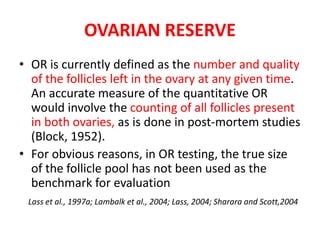 Tests for ovarian reserve | PDF