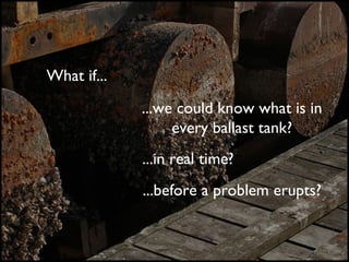 What if... ...we could know what is in every ballast tank? ...in real time? ...before a problem erupts? 