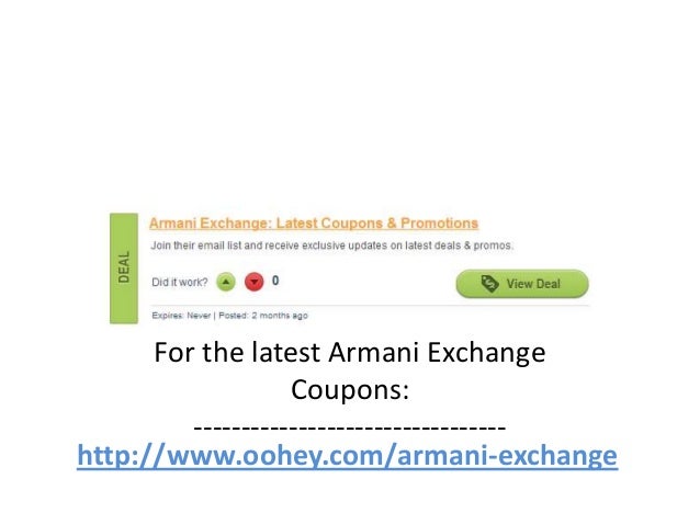armani exchange coupon codes