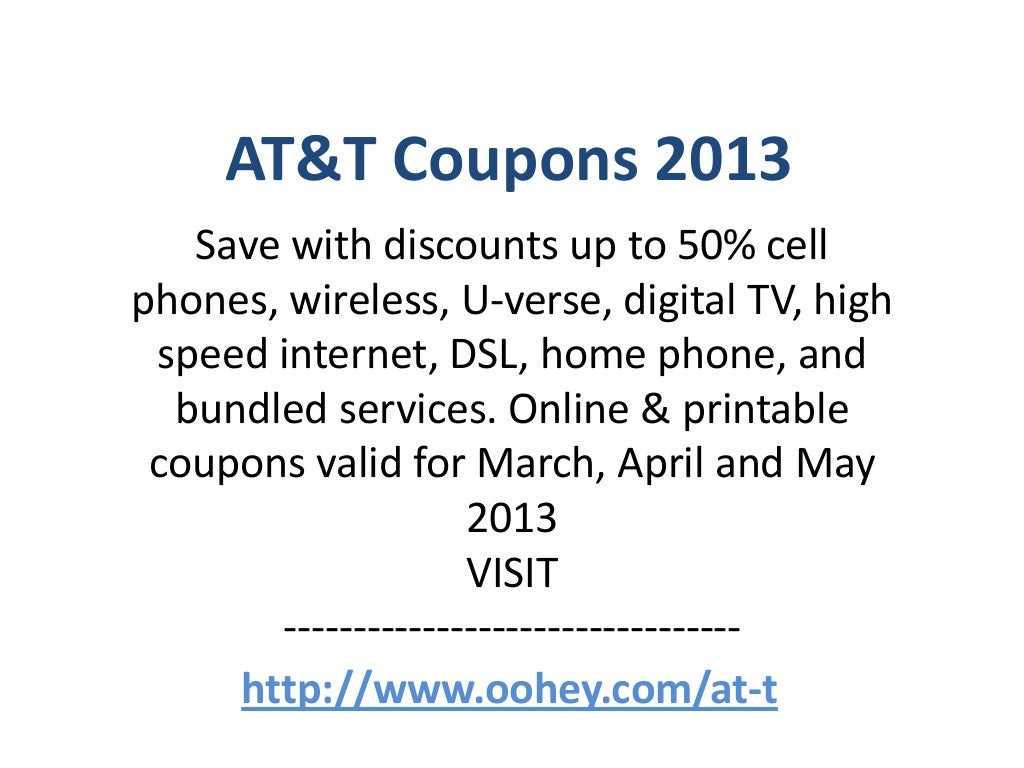 AT&T Coupons Code March 2013 April 2013 May 2013