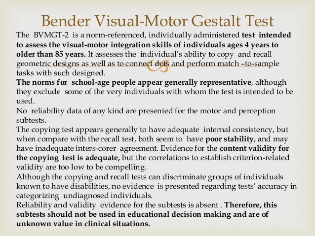 bender gestalt ii sle report tests of visual motor integration by arianny savinon team bender gestalt ii sle report tests of visual motor integration by arianny savinon team