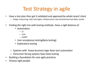 Testing strategy for agile projects updated | PPTX