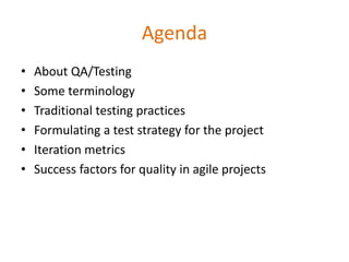 Testing strategy for agile projects updated | PPTX