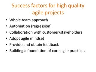 Testing strategy for agile projects updated | PPTX