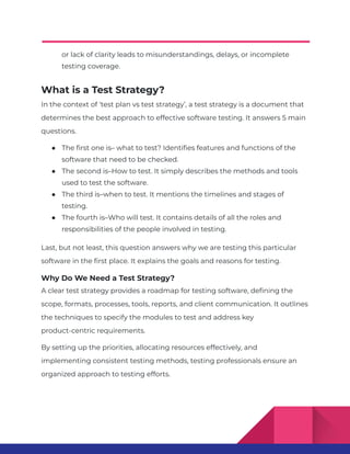 Test Strategy vs Test Plan: Differences and Importance | PDF