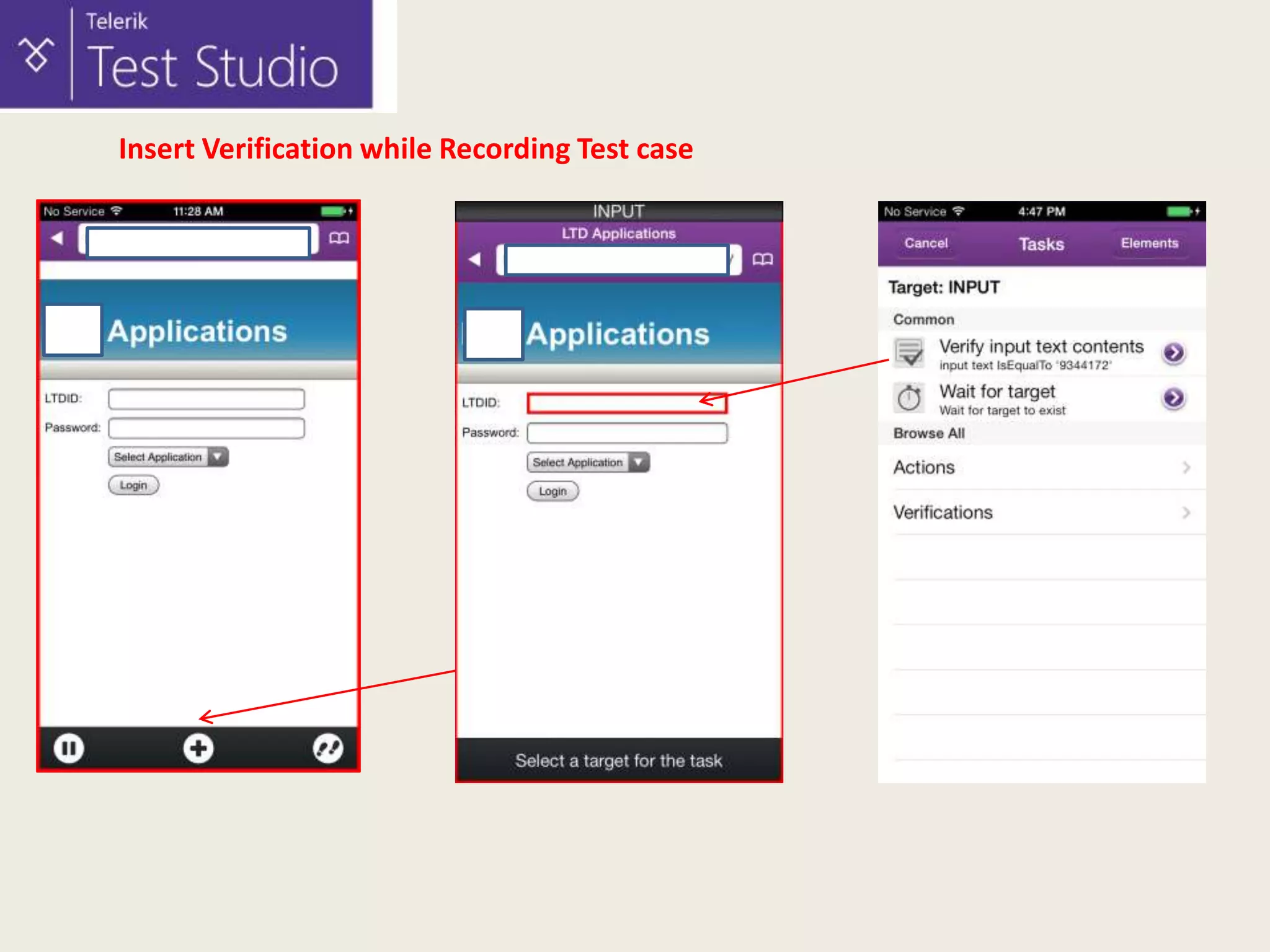 Insert Verification while Recording Test case

 