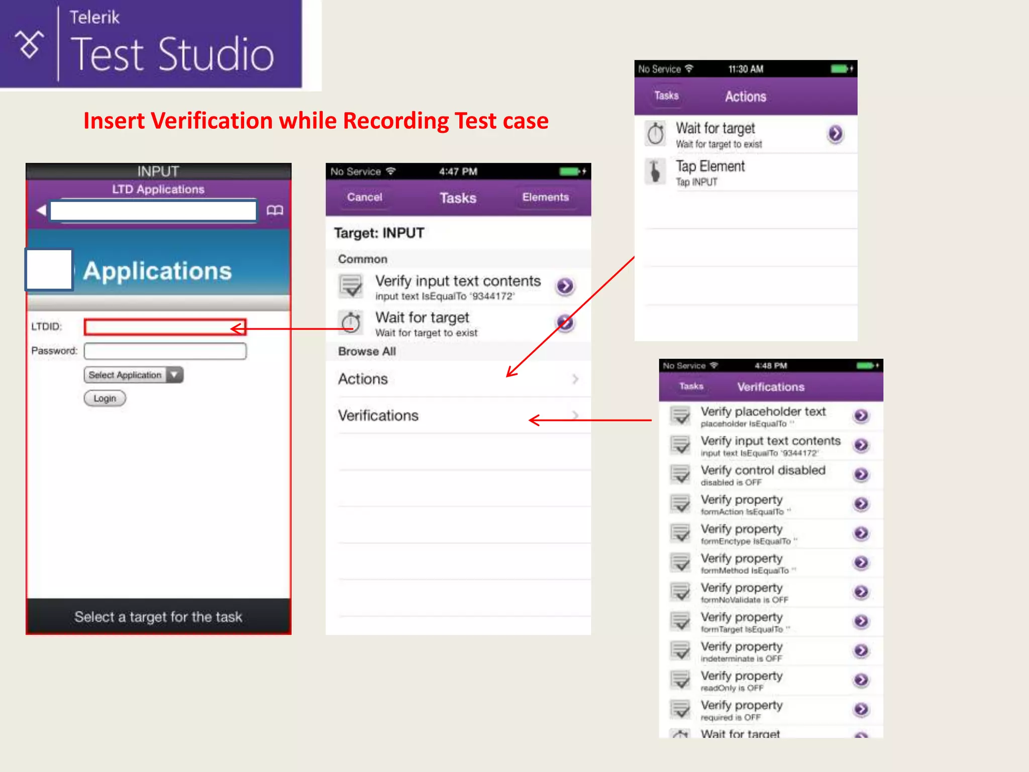 Insert Verification while Recording Test case

 