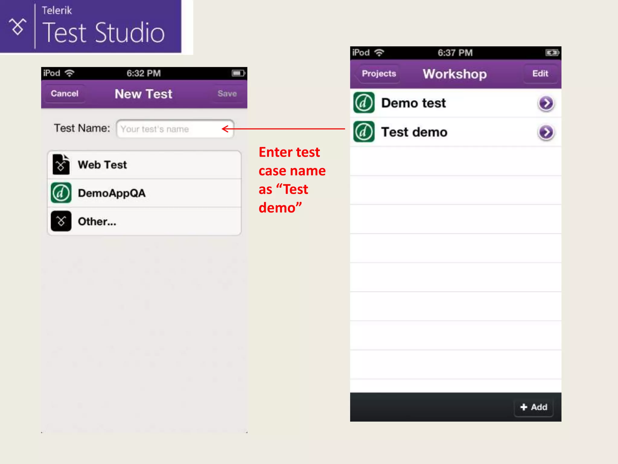 Enter test
case name
as “Test
demo”

 