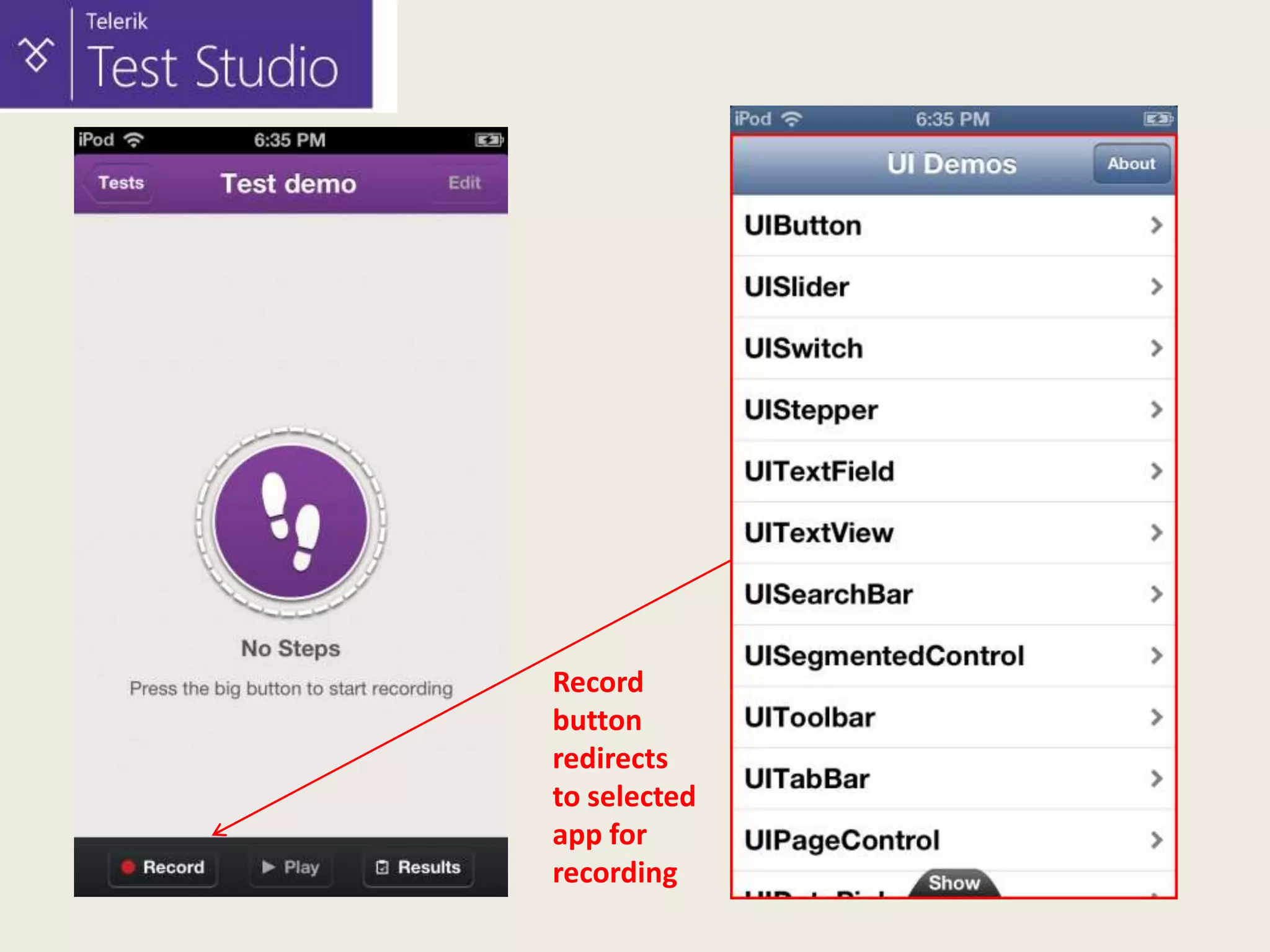 Record
button
redirects
to selected
app for
recording

 