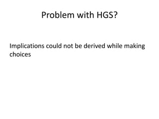Problem with HGS?
Implications could not be derived while making
choices
 