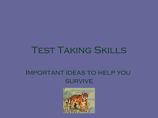 Test Taking Skills Important ideas to help you  survive 