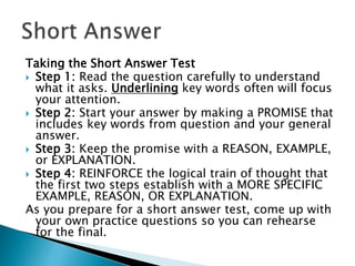 Test taking strategies | PPTX