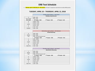 Test taking strategies erbs