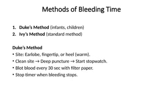 Test to evaluate hemostasis hematology.pptx