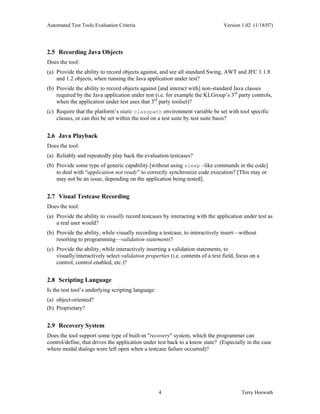 Testing Tool Evaluation Criteria