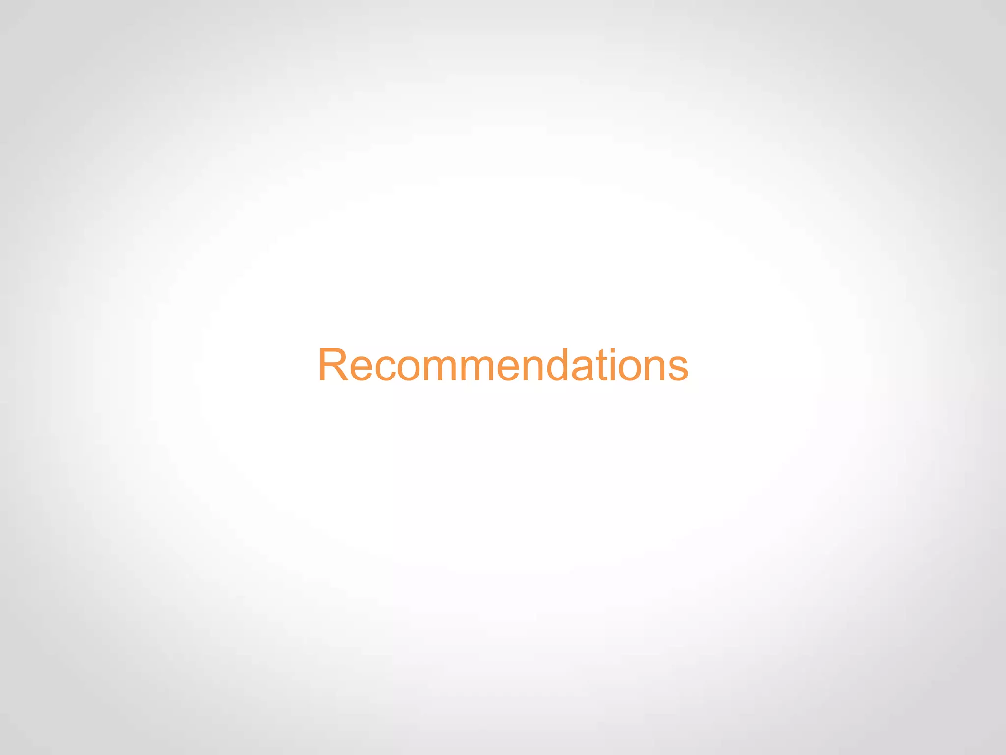 Recommendations
 