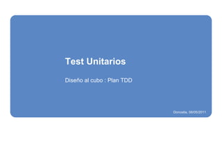 Test Unitarios Diseño al cubo : Plan TDD Donostia, 06/05/2011 