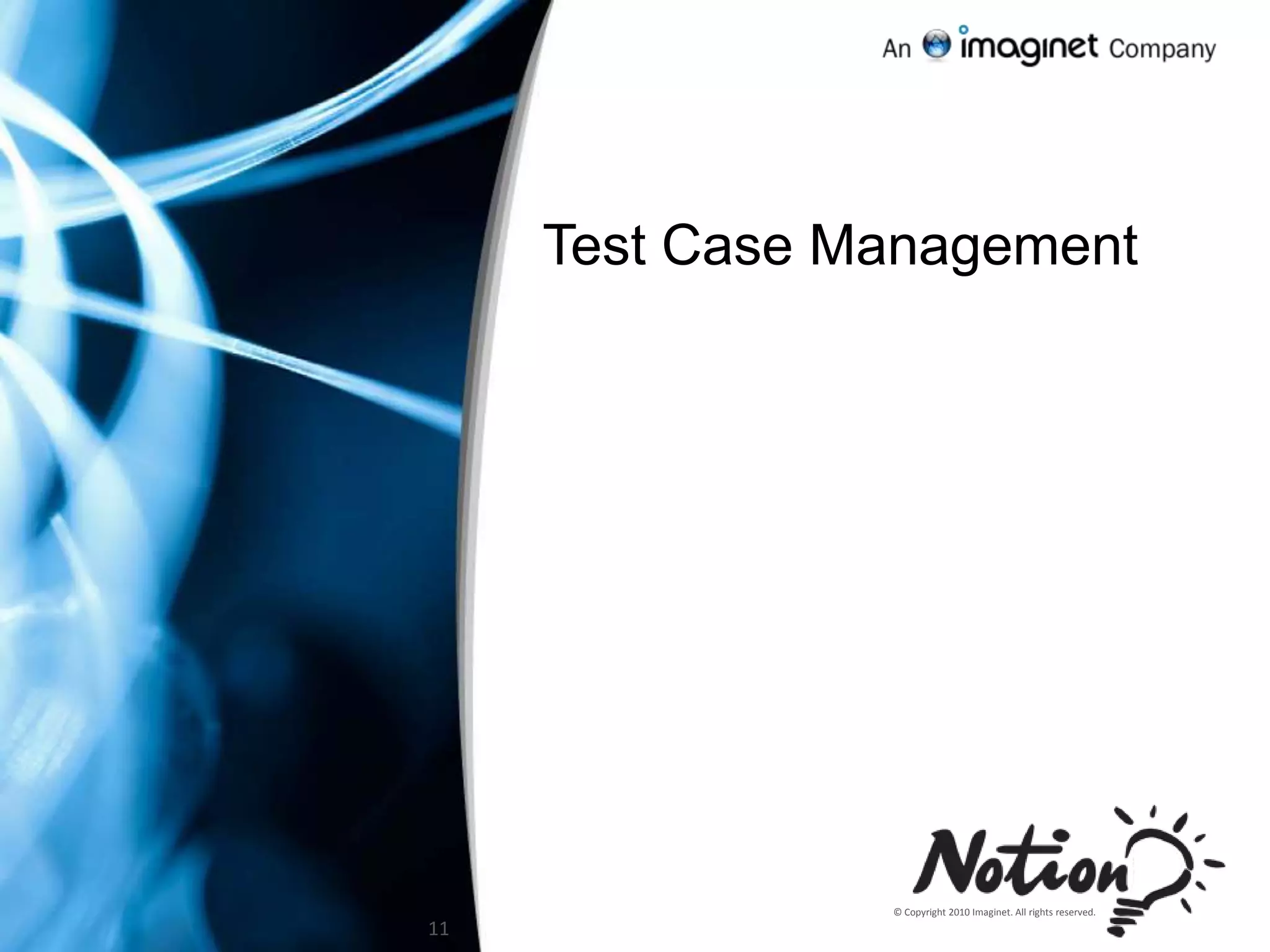 Visual Studio 2010 Test Capabilitiesspecialistgeneralistcoded ui testunit testingweb performance testtest runnerload testtest case managementvirtual lab managementdata diagnostic adapters (video, action log, event log etc)team foundation server with reporting(bugs, requirements, user stories, source control, build)