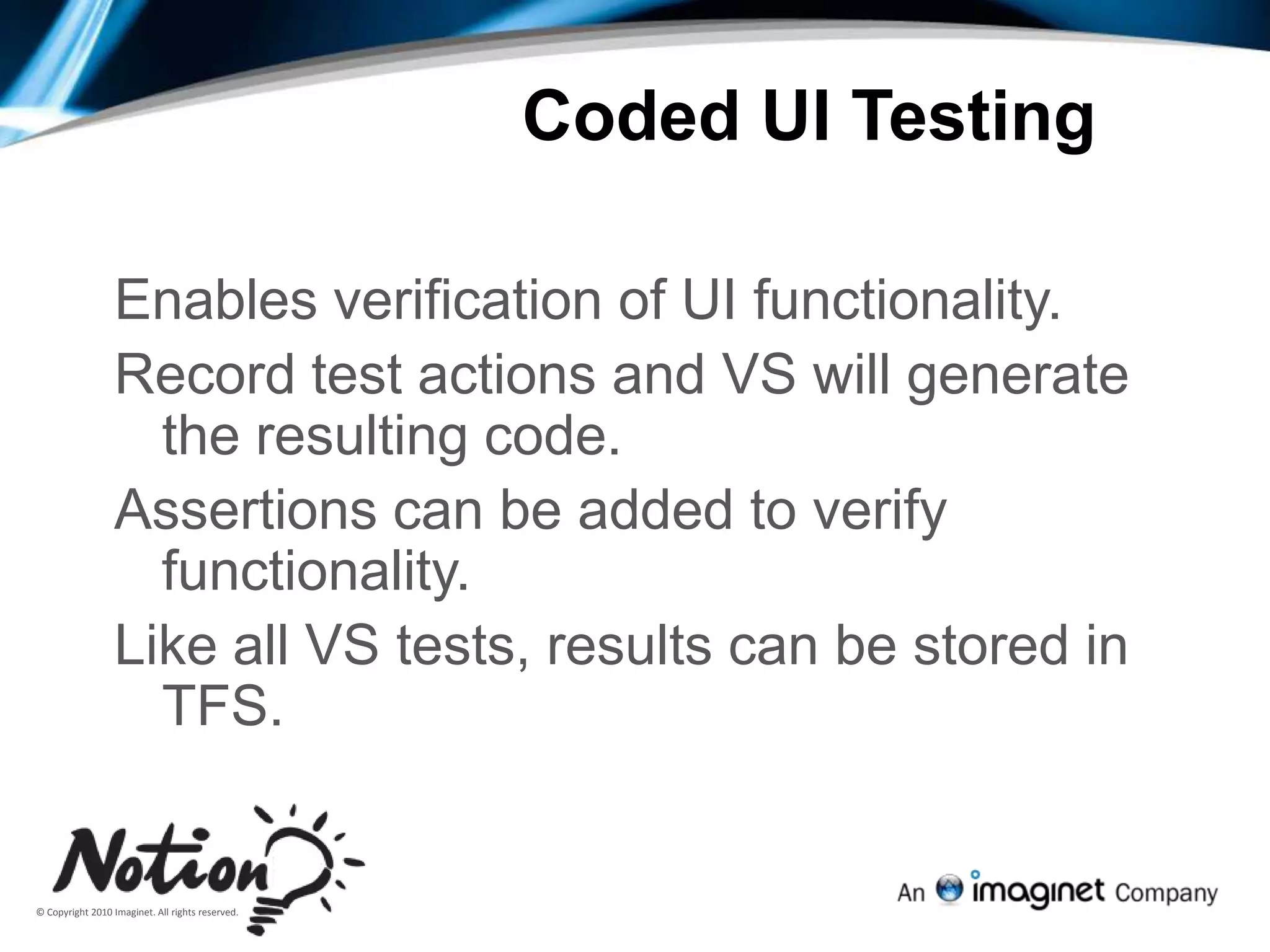 Eliminates the “No Repro” problem27Select Test Case & click Run