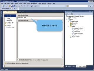 Coded UI TestingEnables verification of UI functionality.Record test actions and VS will generate the resulting code.Assertions can be added to verify functionality.Like all VS tests, results can be stored in TFS.