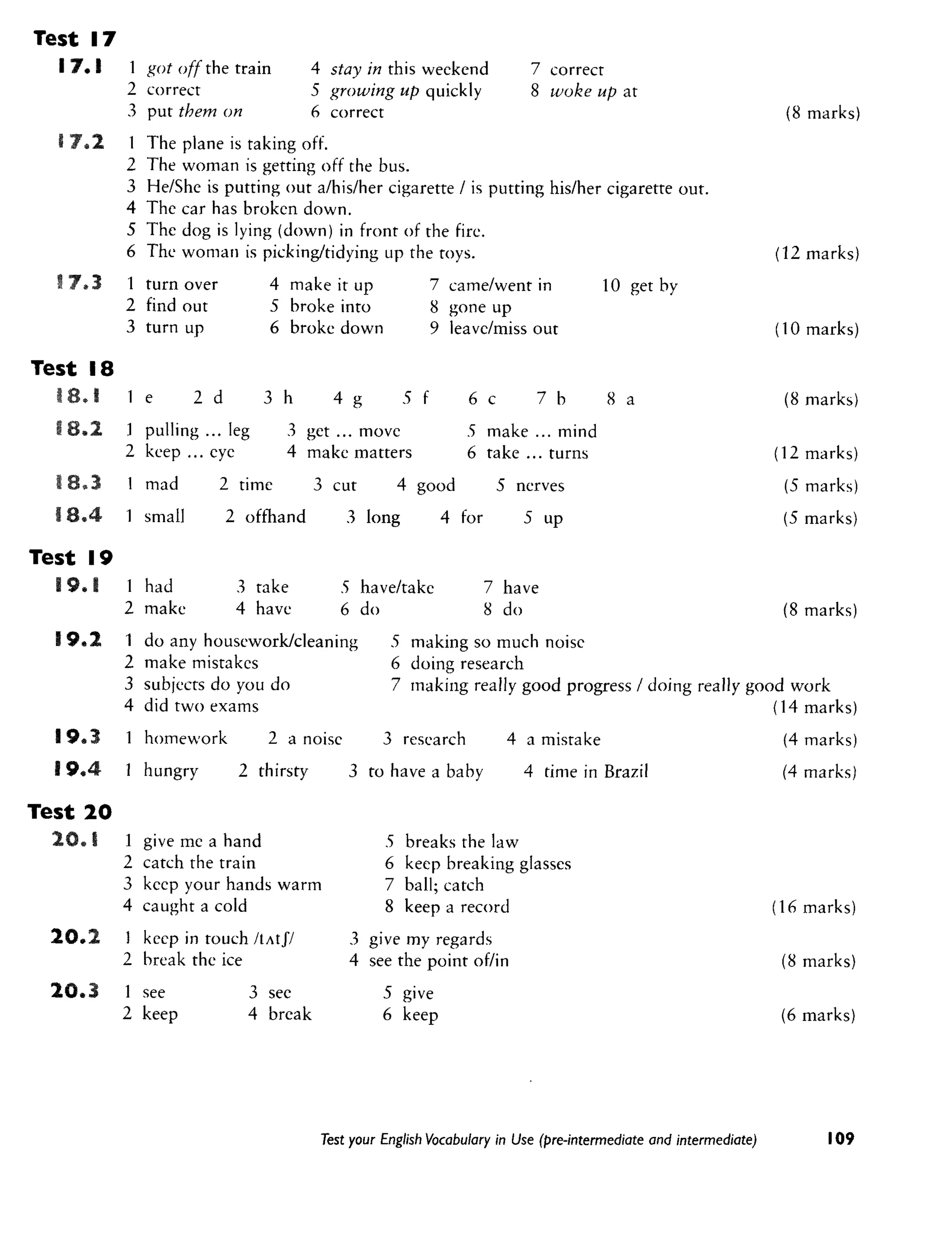 Test your English vocabulary in use pre-intermediate; intermediate