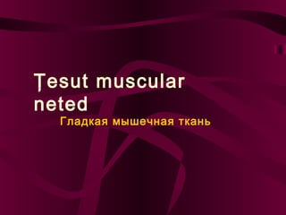 Ţesut muscular
neted

Гладкая мышечная ткань

 