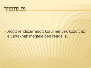 Elvárt működés
