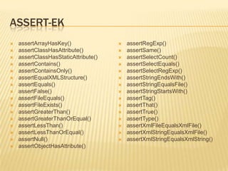 PHP Unit test framerok-ök listájaPHPUnitTestilencePHPSpecBehaviorDrivenDevelopmentLime SymfonyApache-TestOjesDocumentationDriven TestingSimpleTestnem élő fejlesztésSnapTestnem élő fejlesztésAmocknem élő fejlesztés