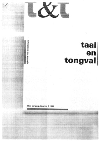Geert Driessen & Virgie Withagen (1998) T&T Taalvariatie en onderwijsprestaties van autochtone basisschoolleerlingen.