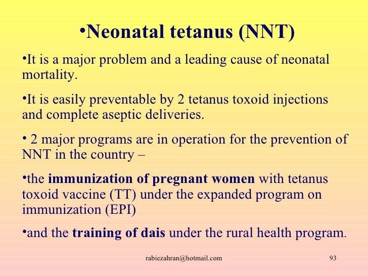 effect of tetanus toxoid vaccine on neonatal tetanus Neonatal tetanus generalized tetanus and death is attributed to the direct effects of tetanus withholding tetanus-toxoid vaccine outweighs the risk of. effect of tetanus toxoid vaccine on neonatal tetanus Neonatal tetanus generalized tetanus and death is attributed to the direct effects of tetanus withholding tetanus-toxoid vaccine outweighs the risk of.