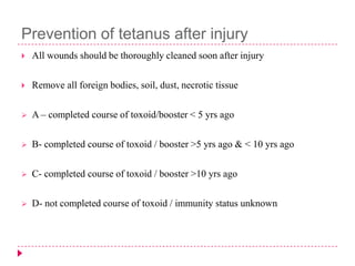 Tetanus Injuries Tetanus | PPTX