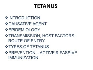 Tetanus Powerpoint Background Tetanus Transmission