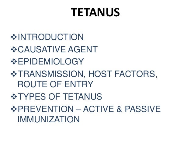 Dissertation tetanus