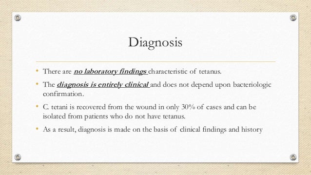 Dissertation tetanus