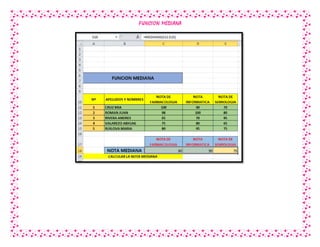 FUNCION MEDIANA
 