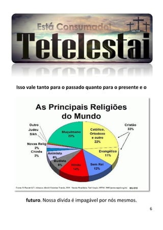6
Isso vale tanto para o passado quanto para o presente e o
futuro. Nossa dívida é impagável por nós mesmos.
 