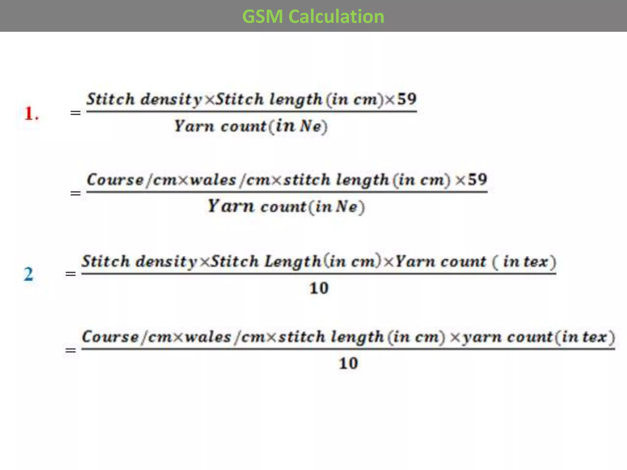 GSM Calculation
 