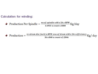 Textile Calculations and Equations | PPTX