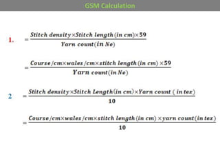 Textile Calculations and Equations | PPTX