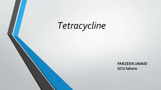 Tetracycline
FARZEEN JAVAID
GCU lahore
 