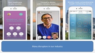 Remote working
Many disruptors in our industry
 