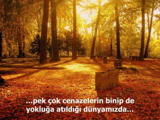… pek çok cenazelerin binip de yokluğa atıldığı dünyamızda… 
