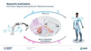 CeTI short introduction
TU Dresden
October 2018
Folie 53
Research motivation
CeTI vision / Beyond state of the art / Machine-to-human
S K I L L S
M U L T I M O D A L
F E E D B A C K
 
