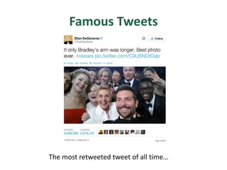 Famous Tweets
The most retweeted tweet of all time…
 