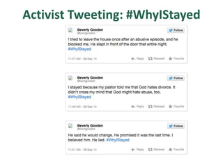 Activist Tweeting: #WhyIStayed
 
